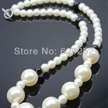 10 шт./партия белый жемчуг Коренастый Bubblegum большие Бусины дети Цепочки и ожерелья Подвеска cb036