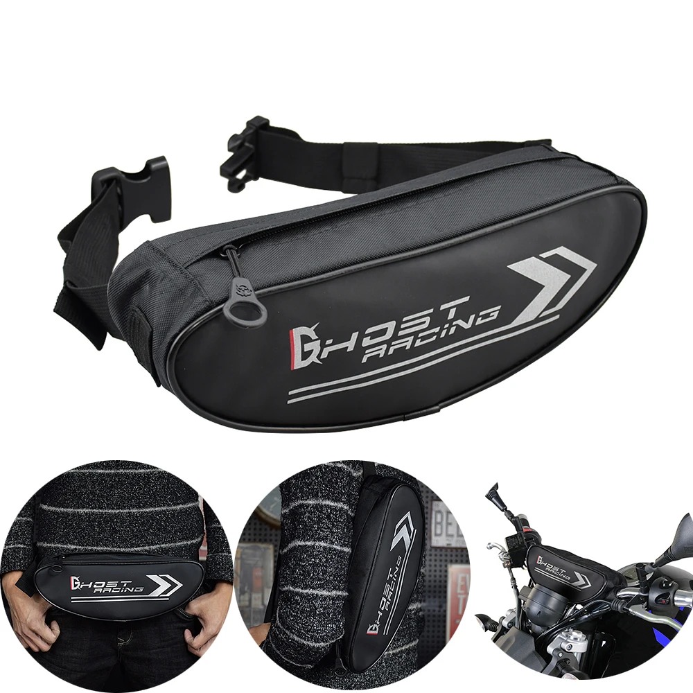 

Motorcycle Front Handlebar Fork Storage Bag Oxford Fabric Waterproof Moto Zipper Package Motor Waterproof Chest Bag