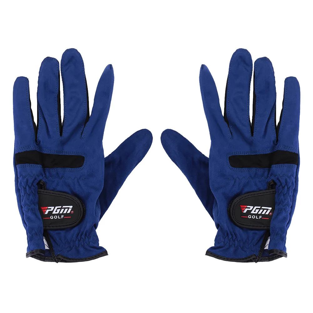 

Blue Microfiber Fabric Breathable Non-Slip Golf Gloves Right Left Hand Durable