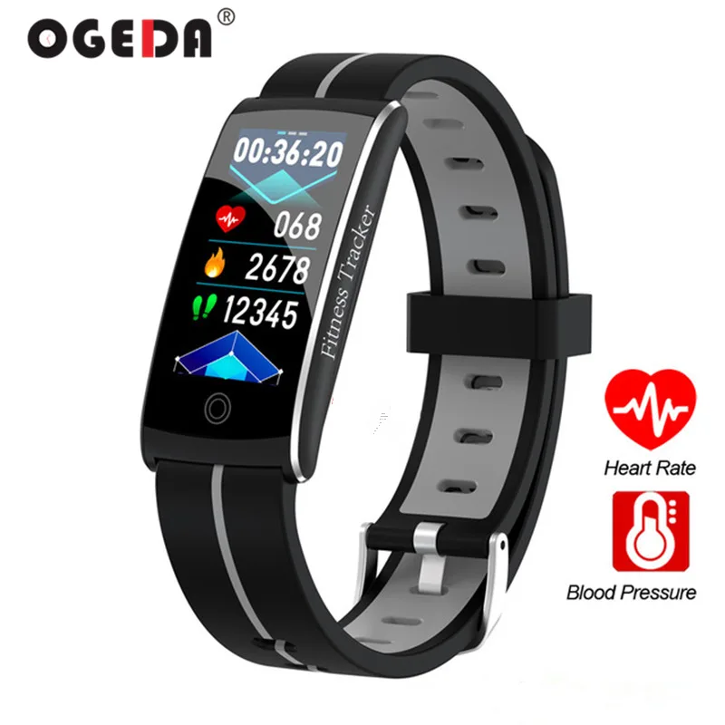 

OGEDA 2019 NEW Smart Bracelet Men Android IOS Heart Rate Sleep Monitor Fitness Tracker Blood Pressure Waterproof Sport Reloj