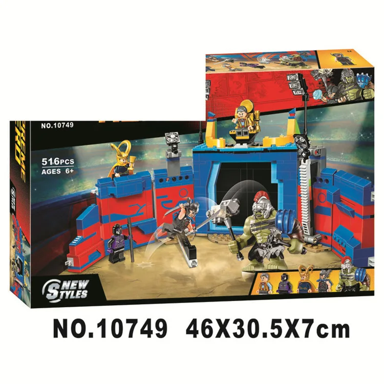 

Super Heroes Thor vs. Hulk Arena Clash Ragnarok Guard Stage Model Building Blocks Toys Compatible With Legoings 76088