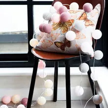 20 светодиодный шар из хлопка, шар гирлянды, светильник для праздника, свадьбы, вечеринки, Рождества, светодиодный светильник, украшение, атмосфера, струнные лампы