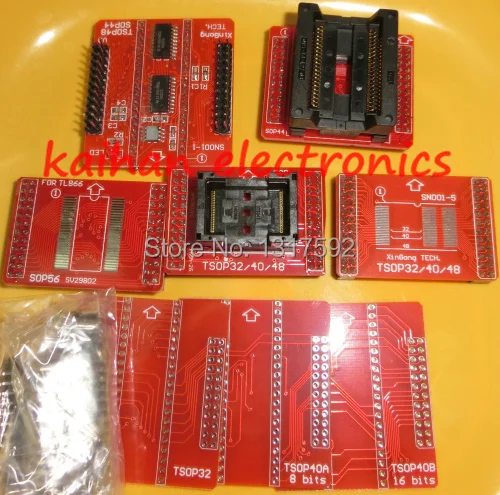 

1set 8pcs NEW original Adapters MiniPro TL866 Universal Programmer TSOP32 TSOP40 TSOP48 SOP44 SOP56 Sockets TL866A TL866CS