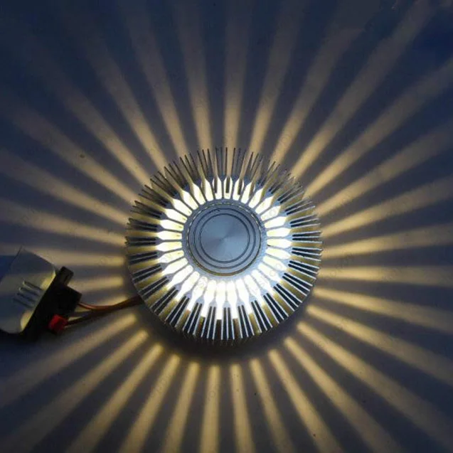 Dimmable 3 Вт светодиодный потолочный светильник Настенный светильник лампа диско отель Гостиная комнатный, прикрыльцовый серебряный корпус