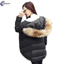 Tnlnzhyn женская clothing пальто хлопка 2017 новых зимней моды большой ярдов меховой воротник с капюшоном утолщение теплый женский верхняя одежда ak358