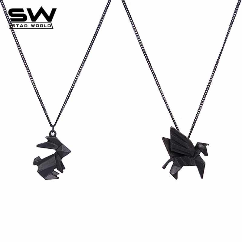 Handgemaakte Origami Sieraden Animal Hanger Ketting Konijn