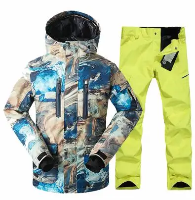 Сноуборд куртка+ Pantalones Masculina Nueva Gsou Hombres Traje de Impermeable al Aire Libre Deporte Campin - Цвет: color8