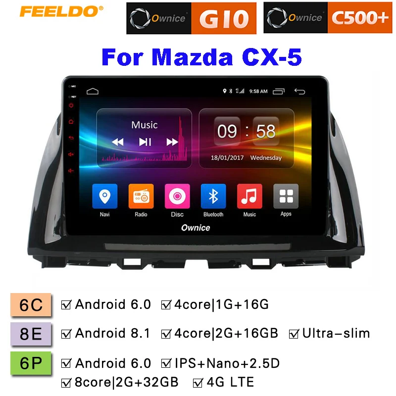 

FEELDO 10.1" 2.5D Nano IPS Screen Android 6.0 Octa Core/DDR3 2G/32G/4G LTE Car Media Player With GPS/FM/AM For Mazda CX-5