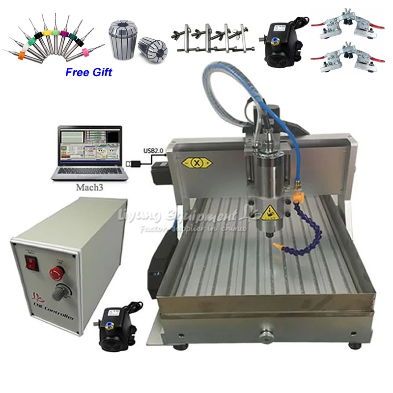 1.5KW металла с ЧПУ фрезерные станки 3040 Дерево Маршрутизатор гравер Резак USB интерфейс и резервуар для воды