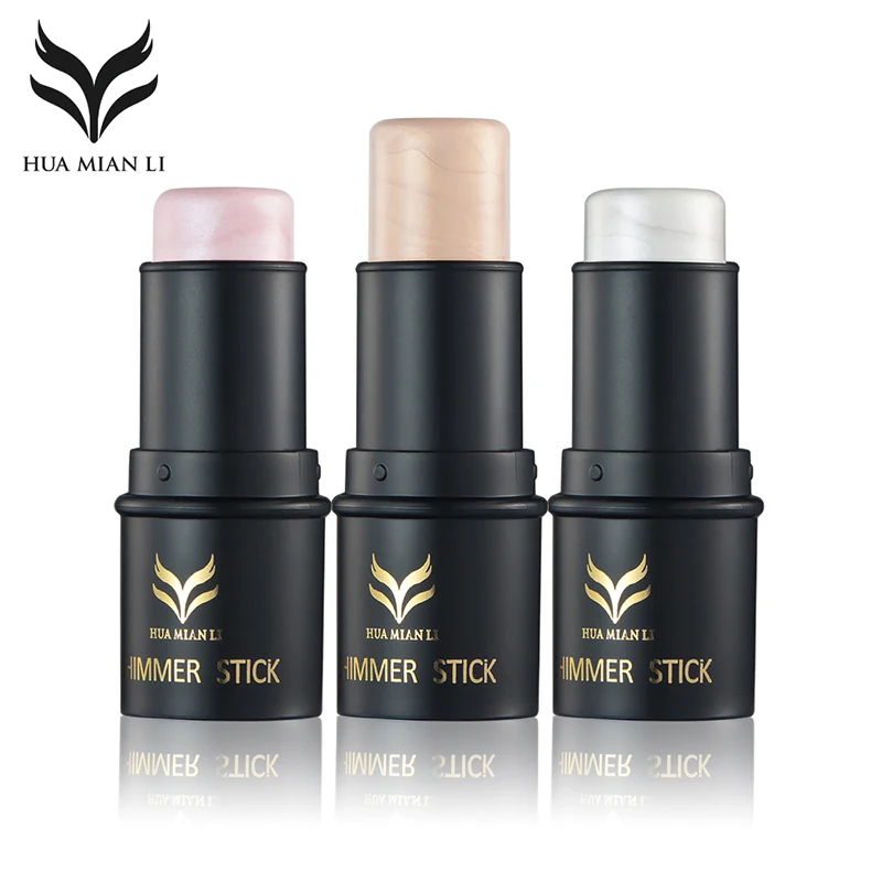 HUAMIANLI Brand 3 Color Face Highlighter Foundation Shimmer Highlighting Powder Cream Light Bronzer Concealer Makeup Stick | Красота и
