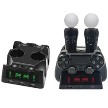 Для Playstation 4 PS4 PS VR PS Move Motion контроллеры 4 в 1 зарядное usb-устройство док-станция Подставка для хранения игровые аксессуары