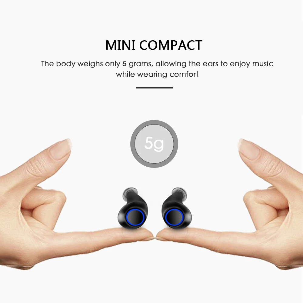 

Portable Mini TWS Wireless Bluetooth Earphone Stereo Handsfree IPX7 Waterproof Sport Headset In-Ear Earbuds Headset for S2