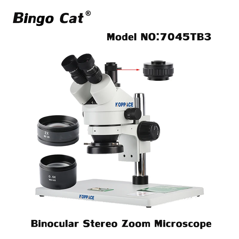 

3.5X-90X Large Platform simul-focal Stereo Zoom Binocular microscope 144pc Ring Light Microscopio Phone Repair Tools