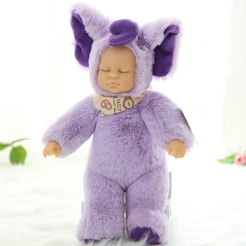 Reborn sleeping baby doll kawaii bebe слон животное плюшевая игрушка розовая свинья Высокое качество Моделирование девочка кукла Прямая - Цвет: 1