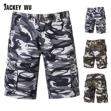 JACKEYWU шорты мужские модные большие карманы Прямые повседневные камуфляжные шорты-бермуды карго короткие тактические мужская одежда