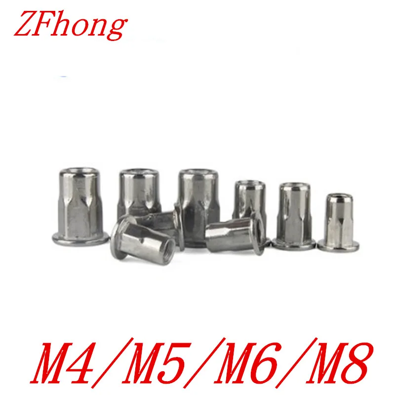10 20pcs half hex head rivet nut m3 M4 M5 M6 M8 stainless steel Metric