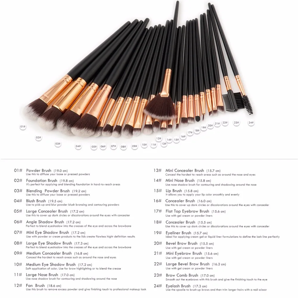 Professional 24 pcs Makeup Brushes Set For Women Fashion Soft Face Lip Eyebrow Shadow Make Up Brush Kit Beauty Cosmetics Tool (6)