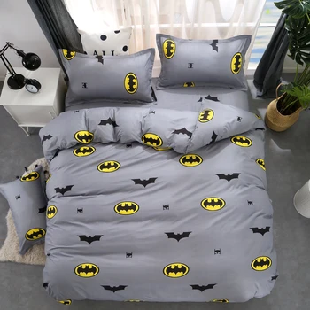 

Cartoon Kids Bedding Sets Children Toddler Batman Duvet Cover Set 2/4 PCS Bedding Twin Single 140x200cm Size48