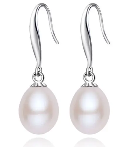 

wb003 Genuine Natural 6-7mm White Akoya Cultured Pearl /Dangle Earrings AAA