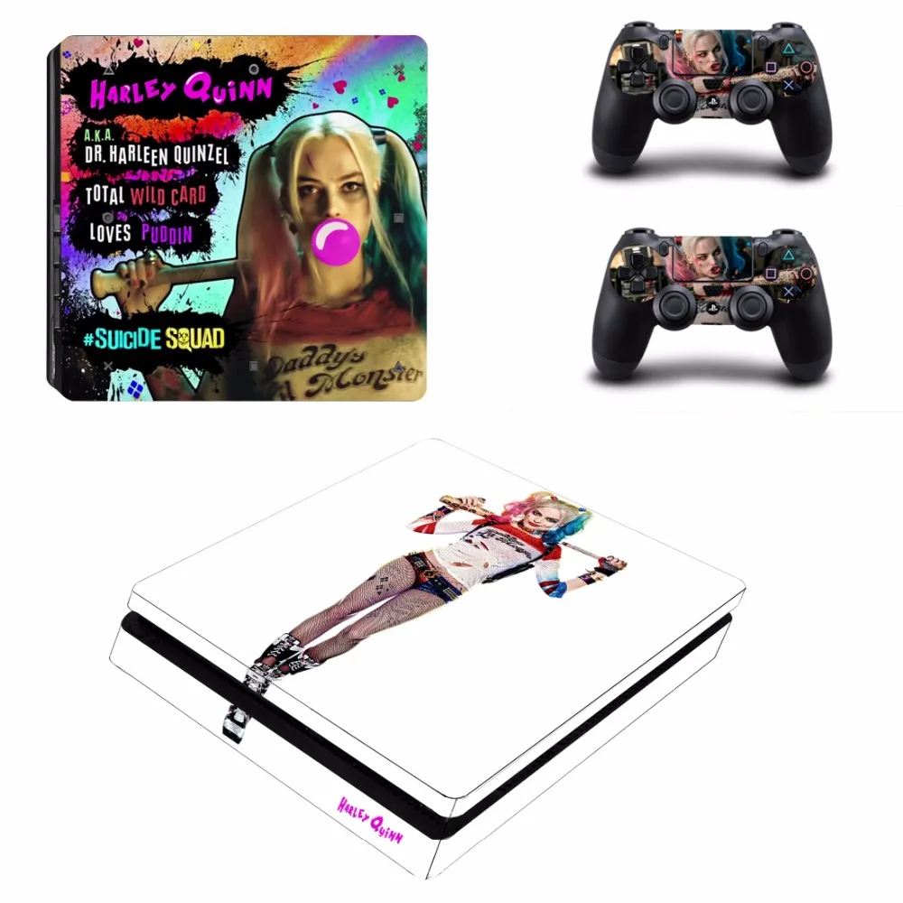 Наклейки Харли Квинн и Джокер Отряд Самоубийц PS4 тонкие наклейки для консоли Sony