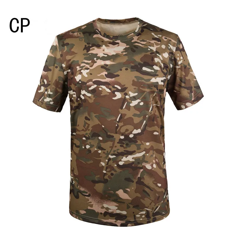 Summer Coolmax Tactical Camouflage T Shirt Men Breathable Quick Dry US Army Combat T Shirt Hunt 