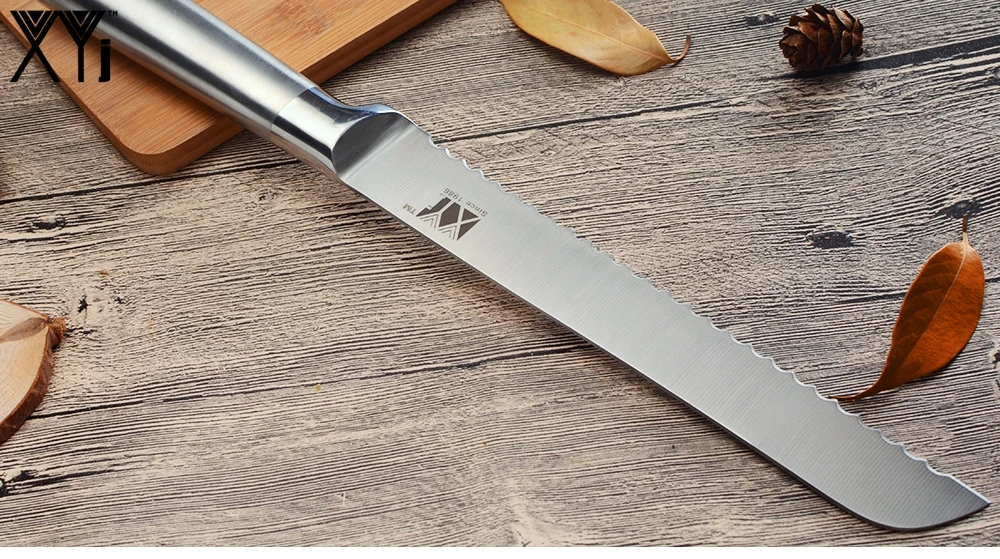 XYj кухонные ножи для очистки овощей утилита Santoku шеф-повара нож для нарезки хлеба из нержавеющей стали " 8" " 5" 3," прямая ручка инструмент для приготовления пищи