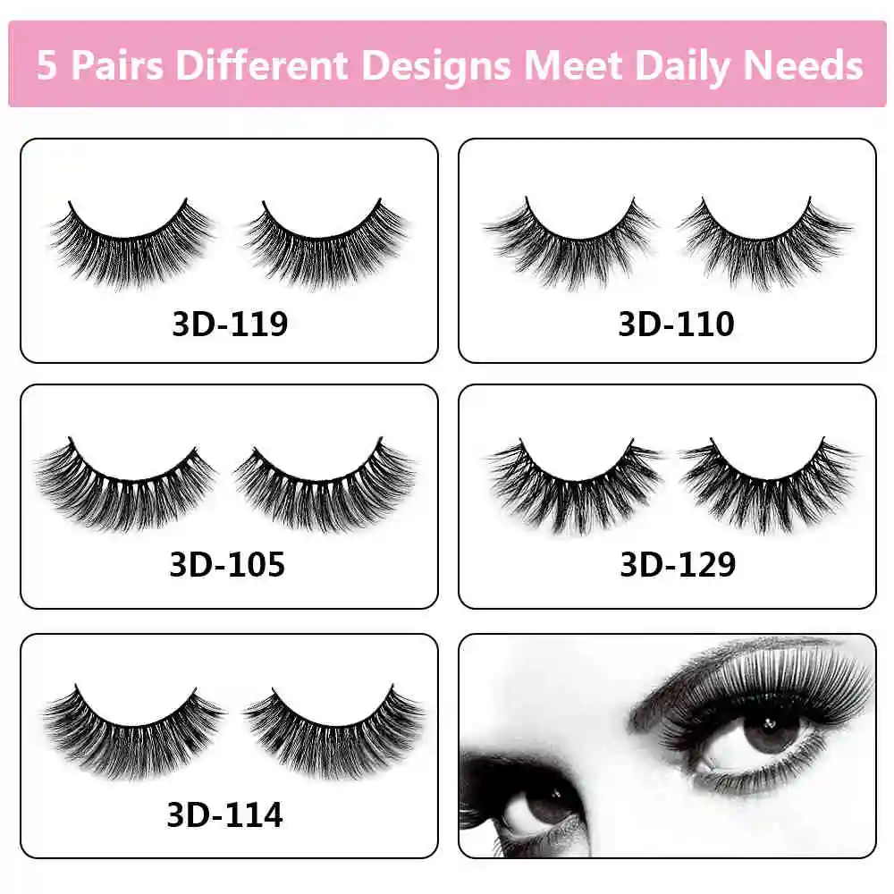 Feminino à Prova Atacado Pares Lote Cílios Vison 3d Extensão Natural Longo Postiços 1 Pçs Dwaterproof Água Compõem Kit Bolsa 30 - 50 10 High Quality Beleza e saúde