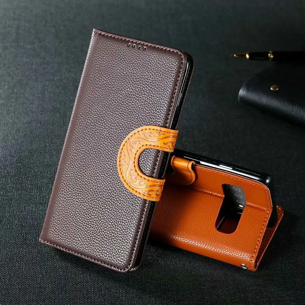 

Litchi Leather Wallet Case For Samsung J6 J8 A6 A8 2018 For Samsung Galaxy S10 S10E S10 Plus S9 S8 Plus S7 Flip Stand Cover Case