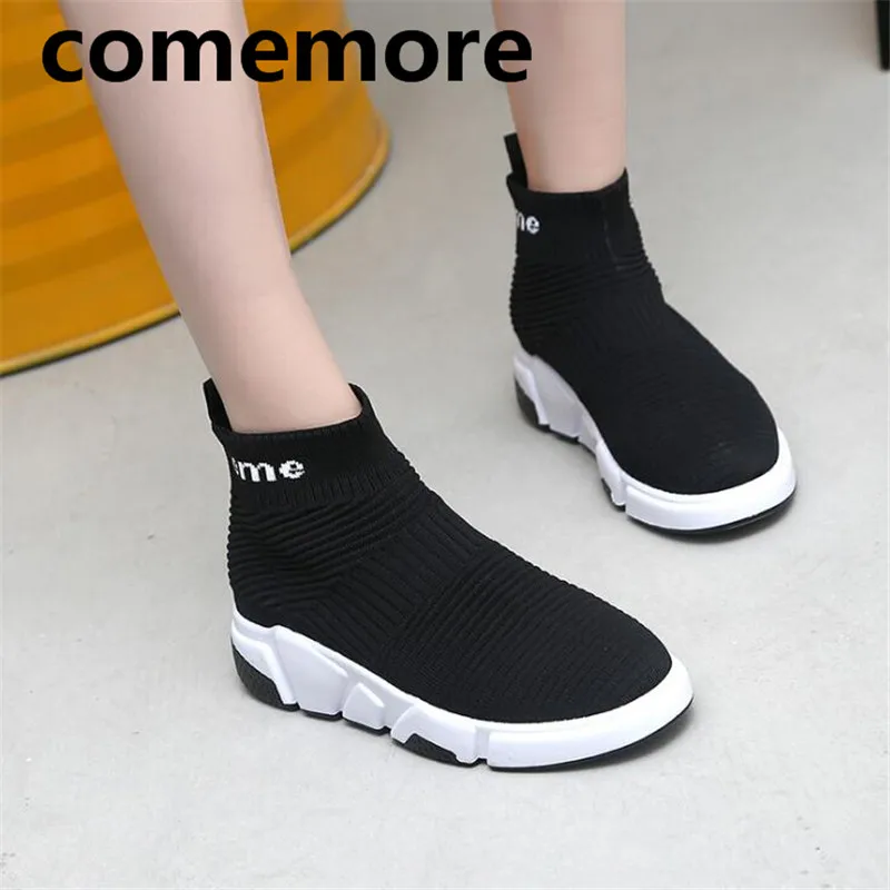 

Outdoor soft bottom breathable elastic socks spring new flying woven high to help Korean version of hip-hop casual sports shoes