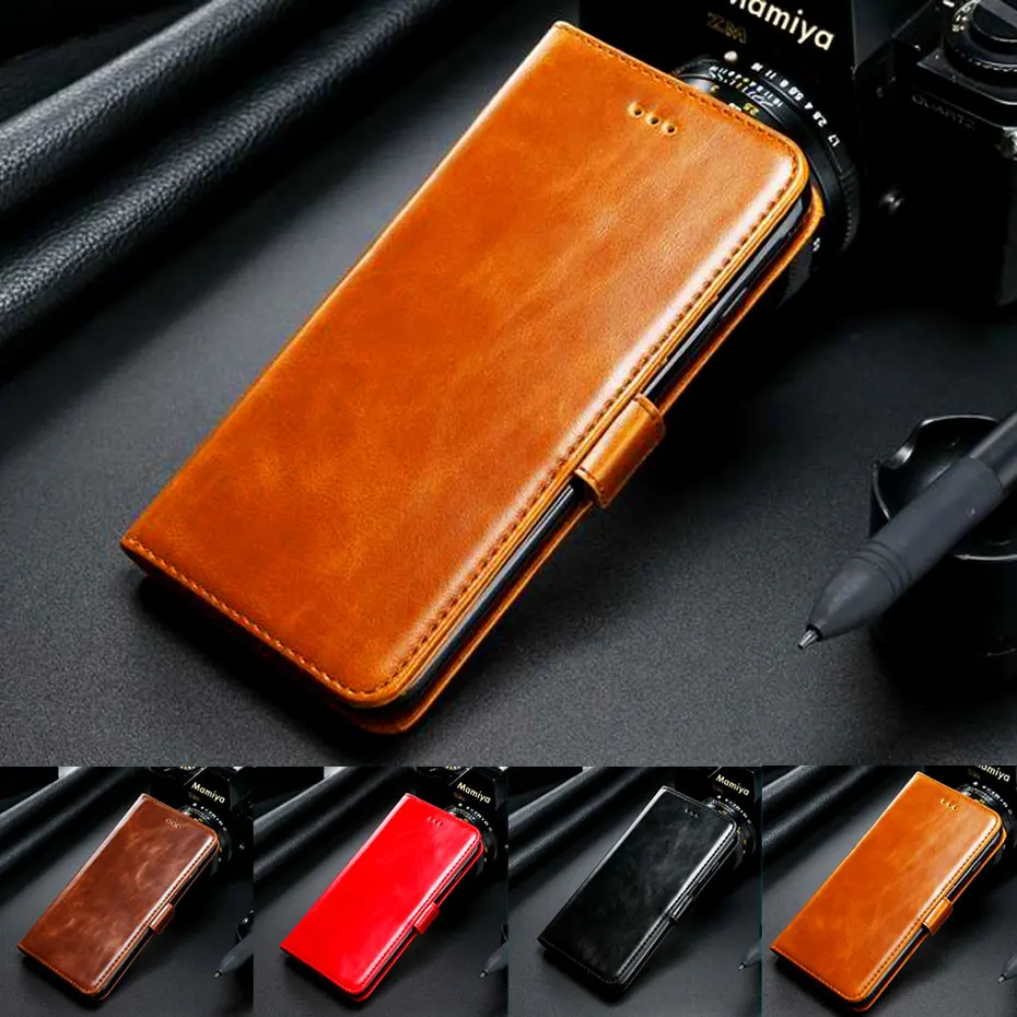 Кожаный чехол-бумажник Crazy Horse с откидной крышкой для Huawei P9 P10 P20 Mate 9 10 20 Lite Pro Honor 8 V8