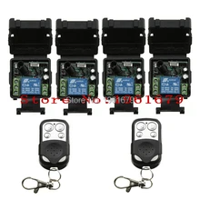 DC 12 В мини-переключатель беспроводной пульт дистанционного управления 1 канал интеллектуальные системы бытовой техники 4x приемник+ 2x передатчик