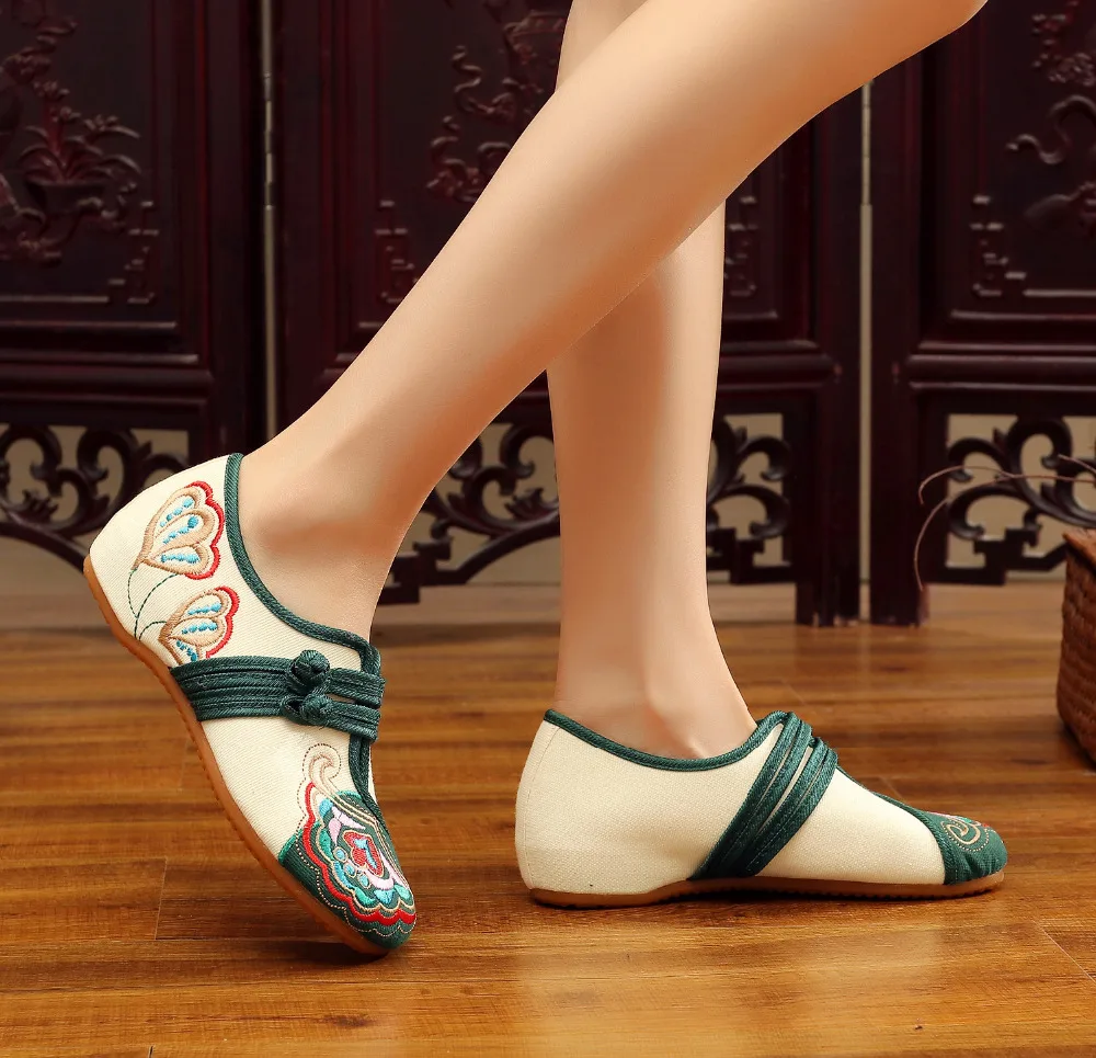 Veowalk/удобные женские парусиновые балетки в китайском стиле с цветочной вышивкой; Винтажная обувь в стиле «Старый Пекин»; женские балетки