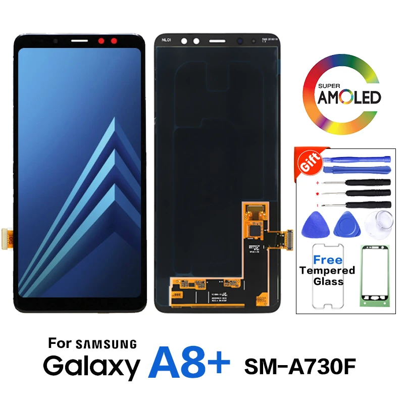 ЖК-экран для SAMSUNG Galaxy A8 Plus lcd A730 A8+ lcd A730F ЖК-дисплей сенсорный дигитайзер замена