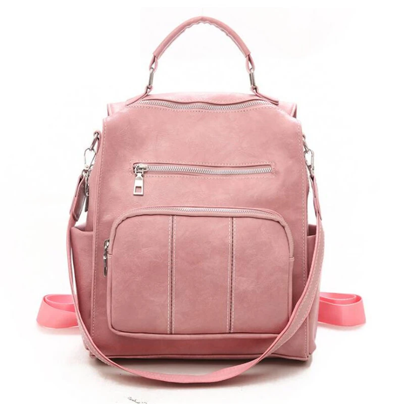 Leather Backpack Women Solid Backpacks Light Weight Bag Cute Top Handle Backpacks for Girls Mini ...