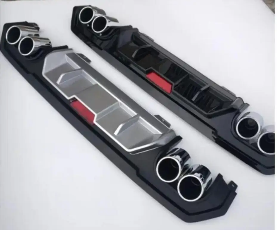 

JINGHANG ABS Special 4 outlet pipe Black Primer Car Rear Bumper Lip Auto Car Diffuser For Honda civic 2016 2017 2018