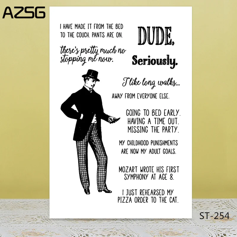 

Trendy Gentleman Clear Stamps for DIY Scrapbooking Photo Album Decoretive Transparent Stamps Embossing Stencial 11*16cm