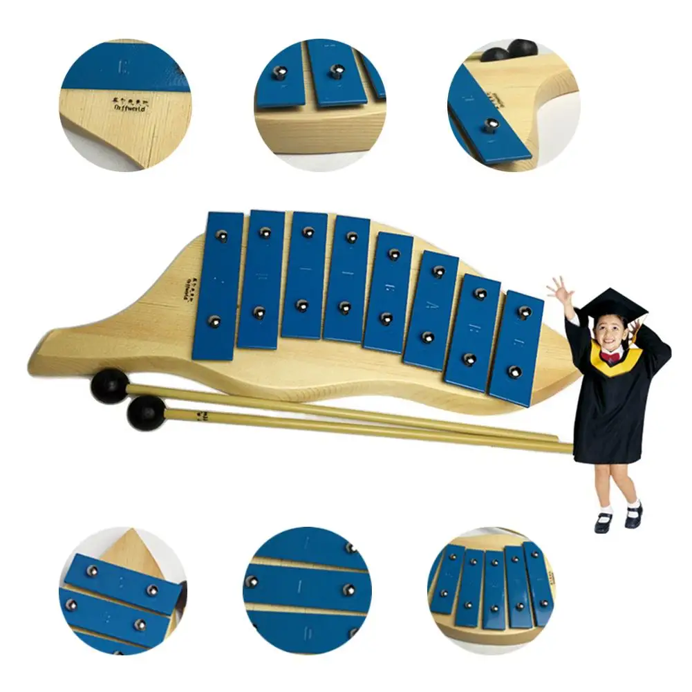 

Wooden Leaf Shaped Children Serinette Xylophone Percussion Instrument Toy Music Teaching Aids for Children Kids