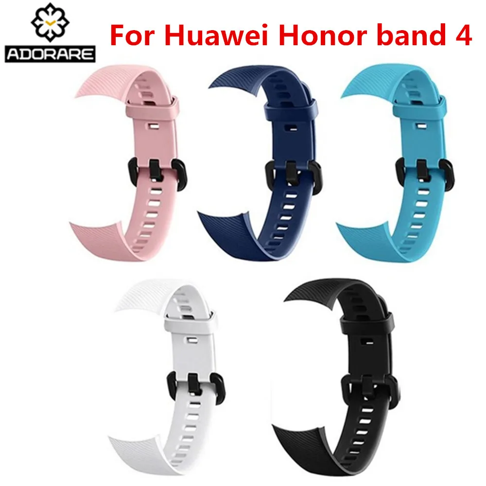 Для Huawei Honor Band 4 5 ремешок для смарт браслета силиконовый цветной экран фитнес