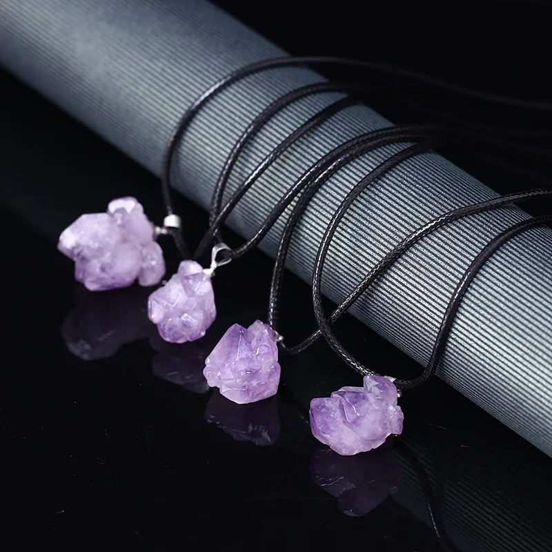 Ожерелье с кулоном из кристаллов кварца и чакры, браслет с натуральным аметистом для женщин