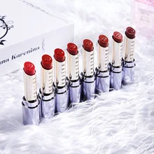 Korean Lipstick 8 Colors Moisturizing Long Lasting Matte Lipstick Red Lip Makeup Nude Cosmetic Beauty Lipsticks tutu 24 charming cosmetic moisturizing lipstick orange