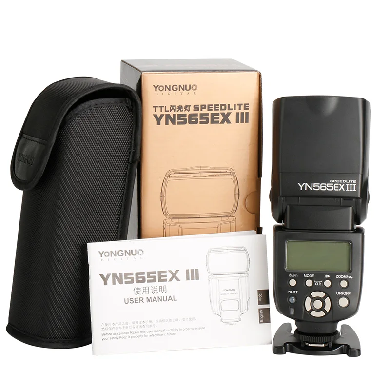 Светодиодная лампа для видеосъемки YONGNUO YN565EX III ttl Вспышка Speedlite для Canon 1100d 650d 600d YN565EX для Nikon D3300 D3100 D5200 D800 D750 D7100 камеры