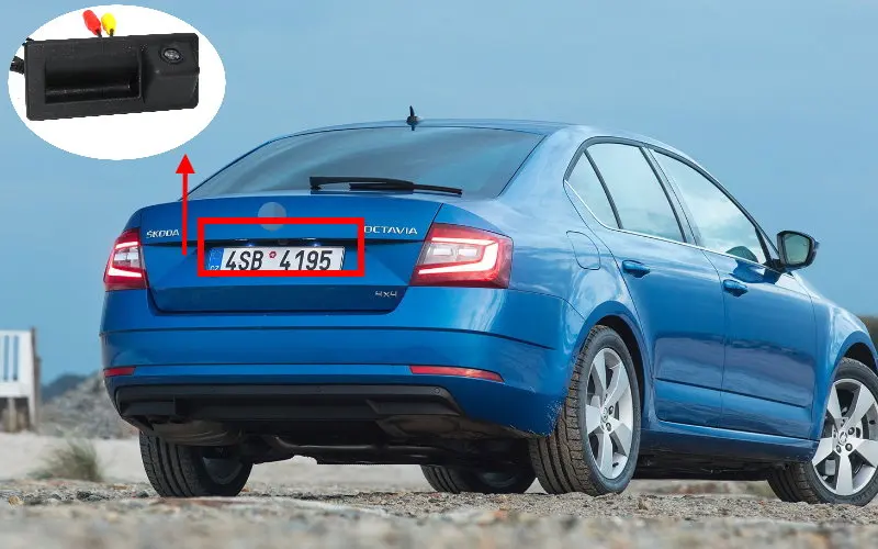 Liislee Reverse RearView Camera For Skoda Octavia Mk3 (5E) 2012~2018  Compatible Original Factory Screen  Trunk Handle Camera  5-5