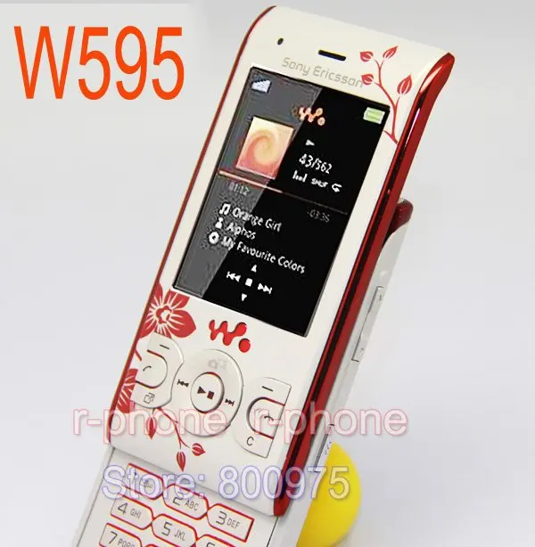 Отремонтированный оригинальный мобильный телефон Sony Ericsson W595 с цветком