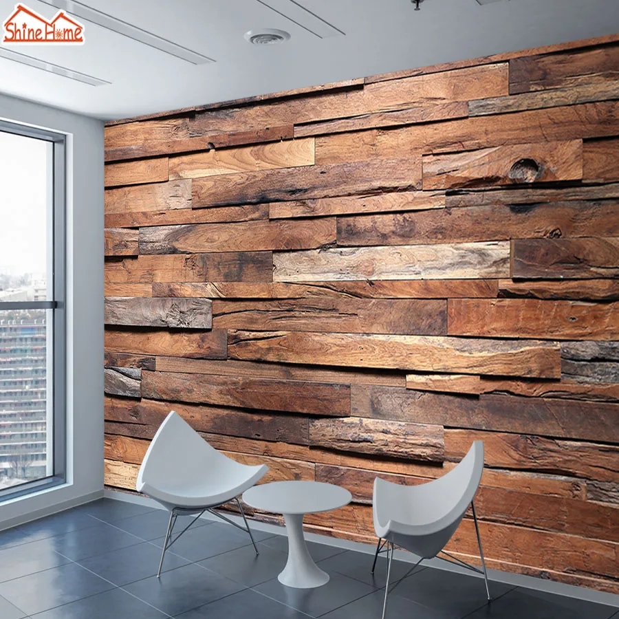 ShineHome-Photo Wallpaper 3d Mural Wallpapers for Living Room Wall Papers Home Deor Art Wood Pattern Bedroom TV Bar Murals Rolls