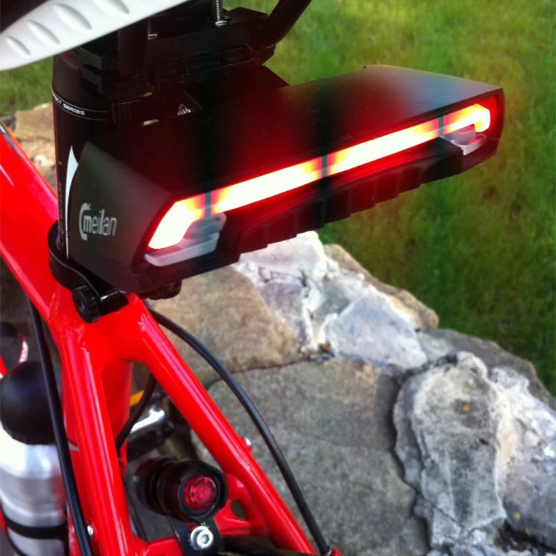 

Meilan X5 Smart Bicycle Lights Turn Signal Remote LED Rear Light Wireless Bike Laser TailLight Beam USB Rechargeable Bike Lights