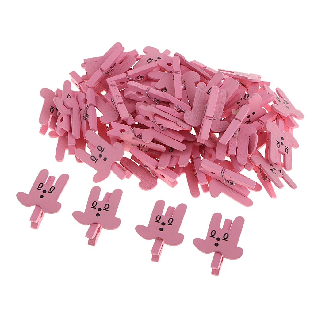 50Pc Colorful Wooden Clothespin Peg Clips Craft Wedding DIY Decoration Scrapbook