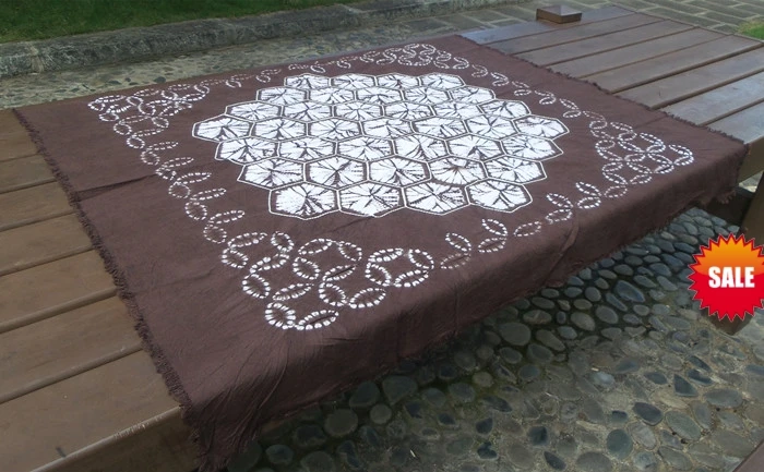 

Tie dye Unique Original Design Decorations / Handmade Shibori Table Cloth Many Uses Mats pads Cover / Football Diamonds Pattern