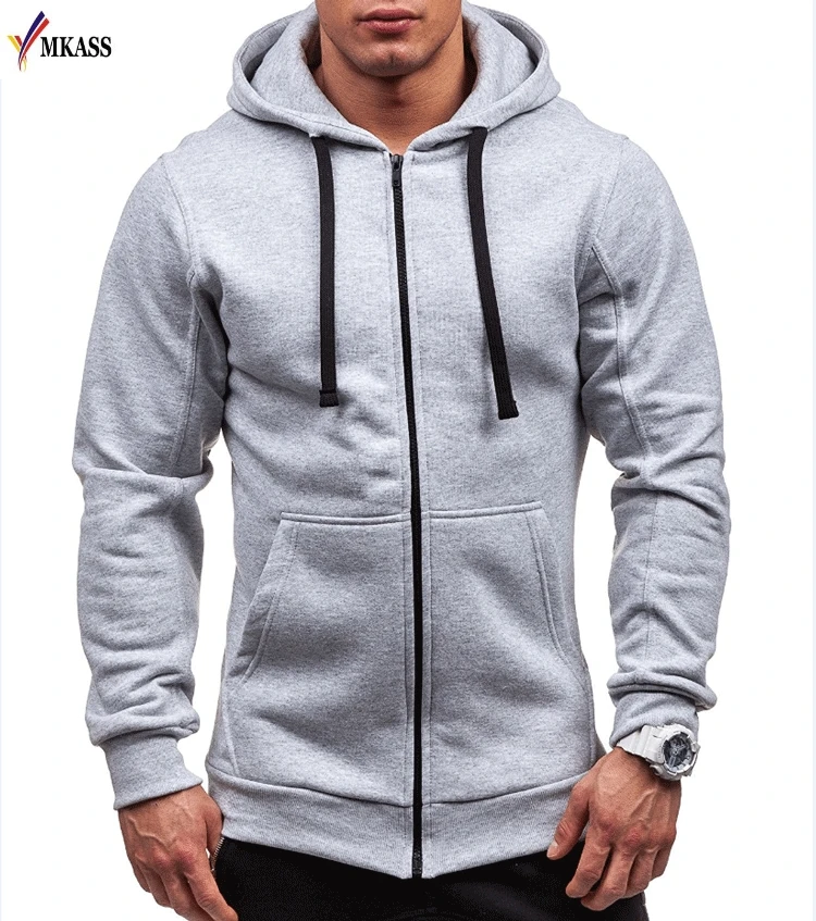 2018 Spring Men  Hoodies Jacket Mens Contrast Color Slim Zipper Pocket Sweatshirt Casual Autumn Plus Size XXXL Hooded Cardigan