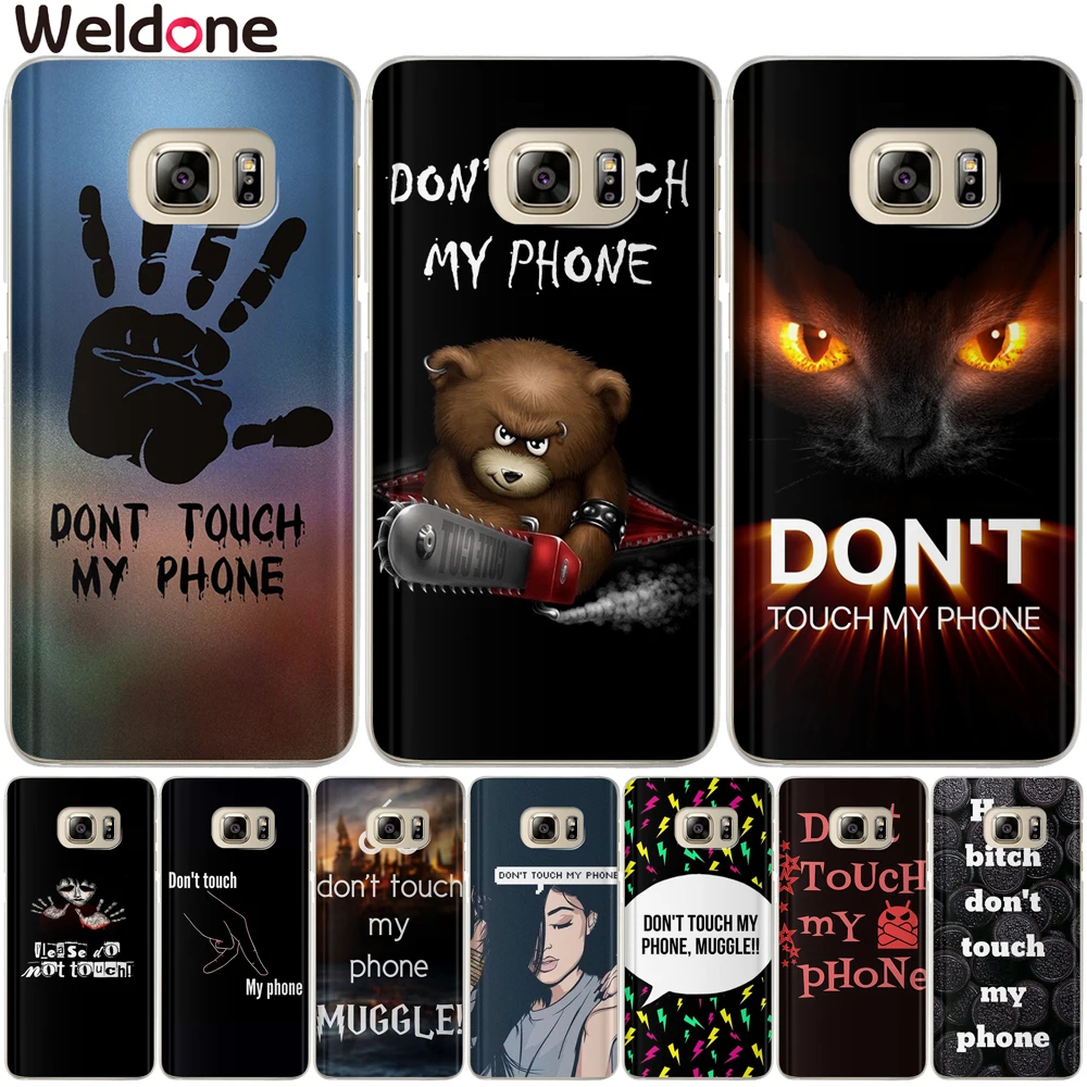 Забавный силиконовый чехол Don't touch my Phone для Samsung A8 Plus 2018 A3 A5 A7 2015 2016 2017 | Мобильные