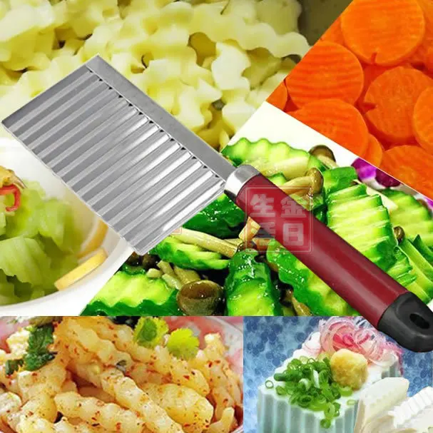 Кухонные ножи Аксессуары для волнистой нарезки картофеля Обрезной нож из нержавеющей стали кухонный гаджет для овощей и фруктов резка-пилинг инструменты для приготовления пищи
